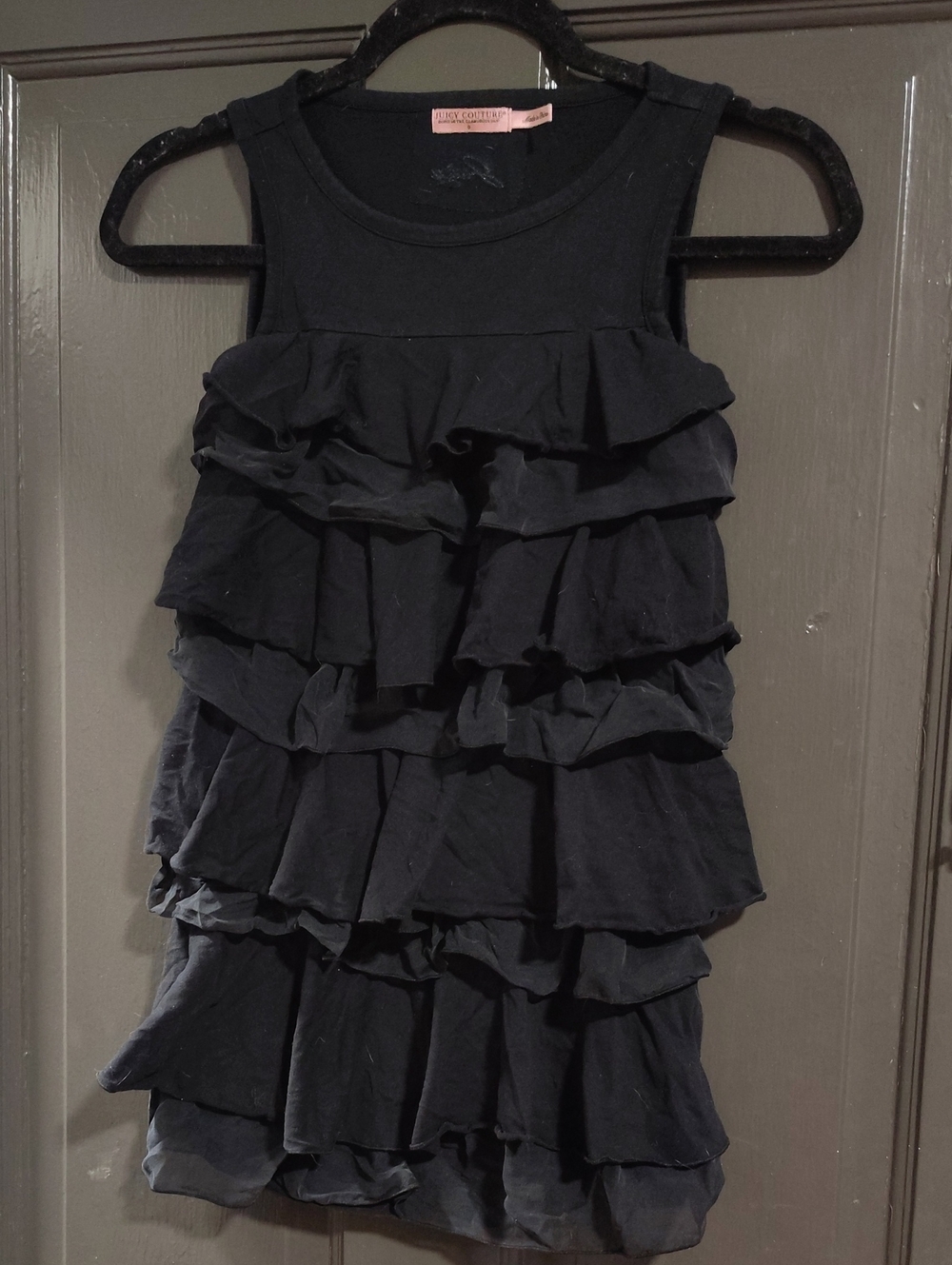 Juicy Couture Black Tiered Ruffle Dress for Girls